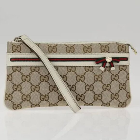 Gucci GG Leather Wristlet Bag 173-020425